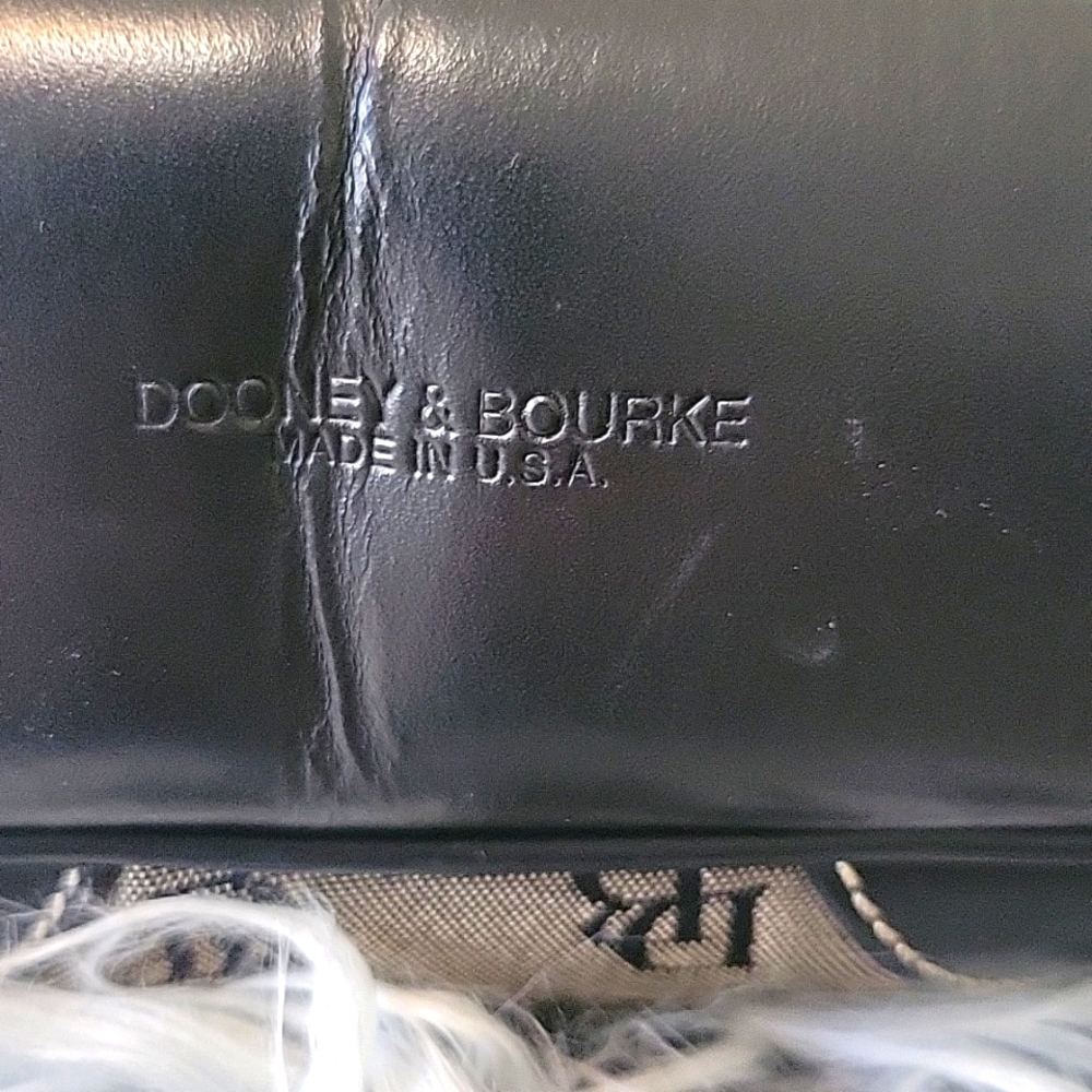 Dooney & Bourke Black and Gray Shoulder Bag with Monogram 10.25" Long X 10" High - Picture 6 of 15